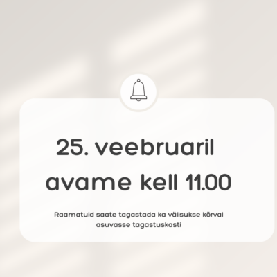 25. veebruaril avame erandkorras kell 11.00